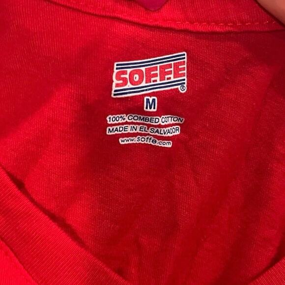 Soffe Louisville Cardinals Graphic T-Shirt Short Sleeve V-Neck Cotton Red Size M - Picture 4 of 4